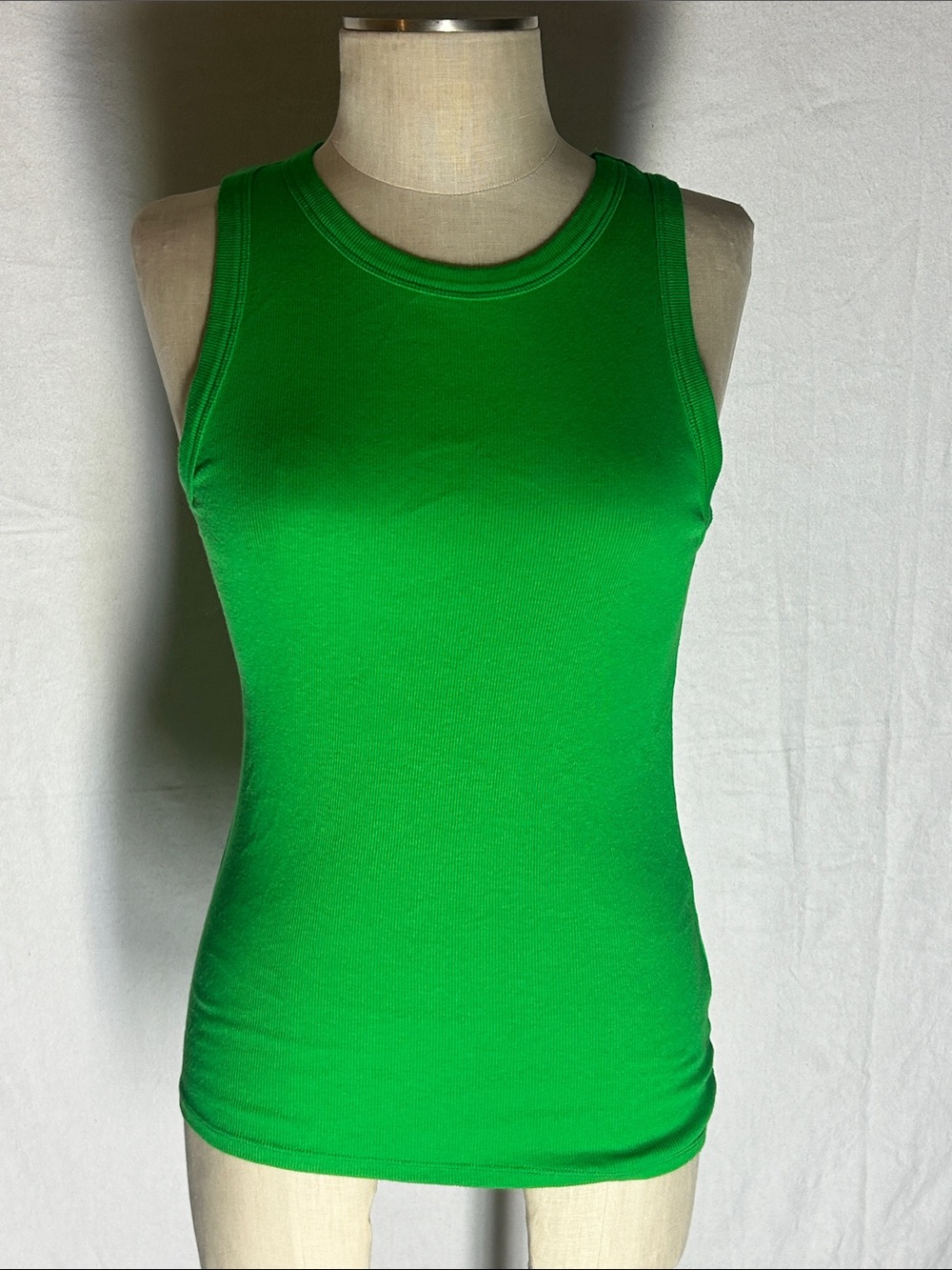 a new day Vibrant Green Ribbed Tank Top